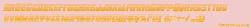 Opusmundigradital-Schriftart – Orangefarbene Schriften auf rosa Hintergrund