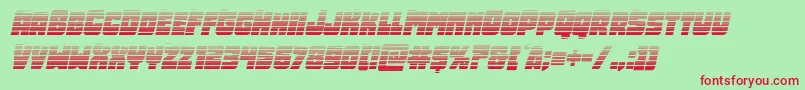 Opusmundigradital-Schriftart – Rote Schriften auf grünem Hintergrund