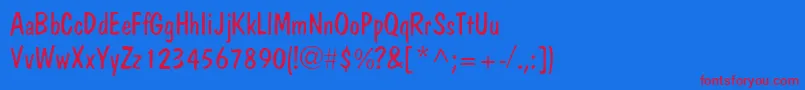 JargonlightsskRegular Font – Red Fonts on Blue Background