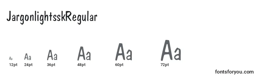 Размеры шрифта JargonlightsskRegular