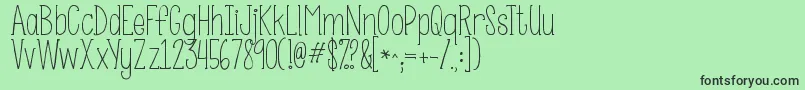 Kgsomebodythatiusedtoknow Font – Black Fonts on Green Background