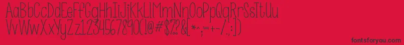 Kgsomebodythatiusedtoknow Font – Black Fonts on Red Background
