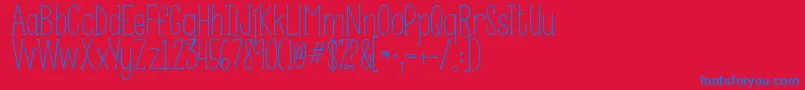Kgsomebodythatiusedtoknow Font – Blue Fonts on Red Background