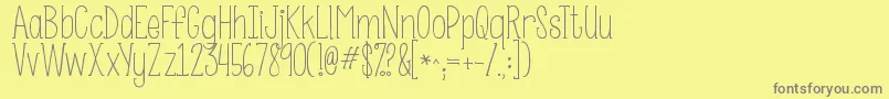 Kgsomebodythatiusedtoknow Font – Gray Fonts on Yellow Background