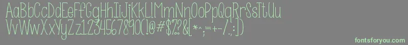 Kgsomebodythatiusedtoknow Font – Green Fonts on Gray Background