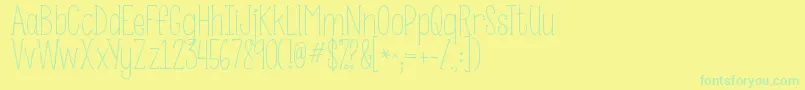 Шрифт Kgsomebodythatiusedtoknow – зелёные шрифты на жёлтом фоне