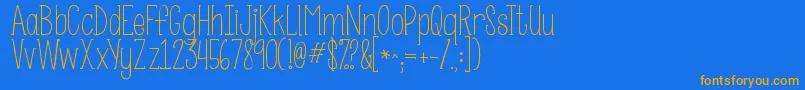 Шрифт Kgsomebodythatiusedtoknow – оранжевые шрифты на синем фоне