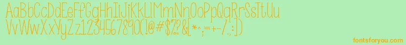 Kgsomebodythatiusedtoknow Font – Orange Fonts on Green Background
