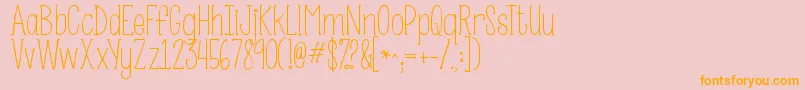 Kgsomebodythatiusedtoknow Font – Orange Fonts on Pink Background
