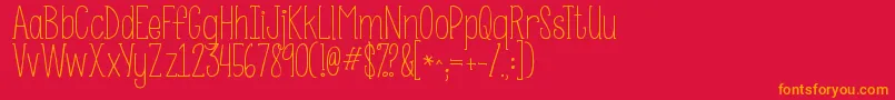 Kgsomebodythatiusedtoknow Font – Orange Fonts on Red Background