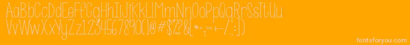 Kgsomebodythatiusedtoknow-Schriftart – Rosa Schriften auf orangefarbenem Hintergrund