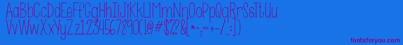 Kgsomebodythatiusedtoknow Font – Purple Fonts on Blue Background
