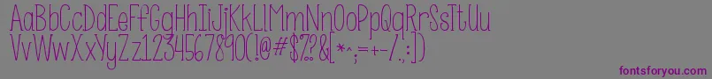 Kgsomebodythatiusedtoknow Font – Purple Fonts on Gray Background