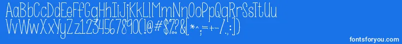 Kgsomebodythatiusedtoknow Font – White Fonts on Blue Background