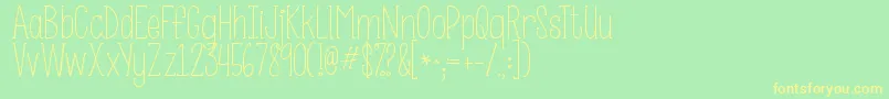 Kgsomebodythatiusedtoknow Font – Yellow Fonts on Green Background