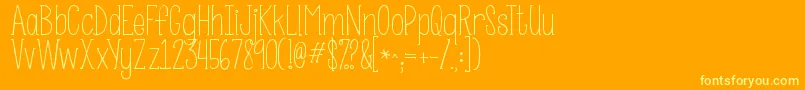 Kgsomebodythatiusedtoknow Font – Yellow Fonts on Orange Background