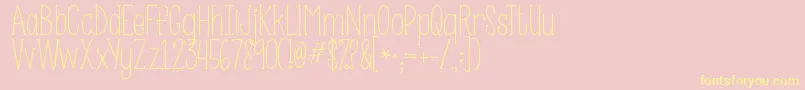 Kgsomebodythatiusedtoknow Font – Yellow Fonts on Pink Background