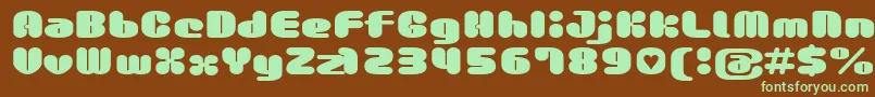 Gaufontmilkchoco Font – Green Fonts on Brown Background