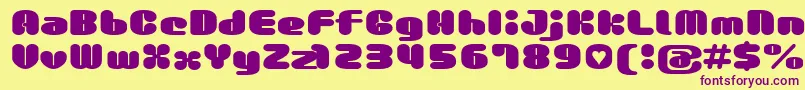 Gaufontmilkchoco Font – Purple Fonts on Yellow Background