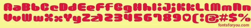 Gaufontmilkchoco Font – Red Fonts on Yellow Background