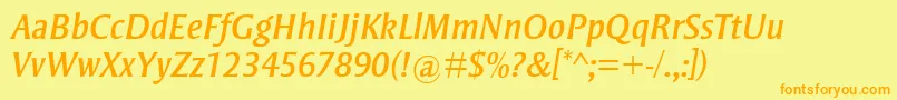 StrayhornMtItalic Font – Orange Fonts on Yellow Background