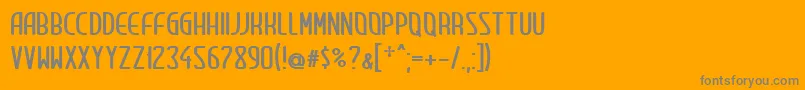 フォントFt19CondensedRegular – オレンジの背景に灰色の文字