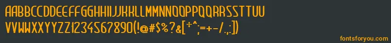 フォントFt19CondensedRegular – 黒い背景にオレンジの文字