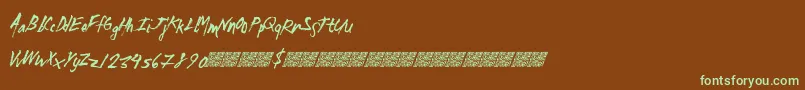 Czcionka Madzombies – zielone czcionki na brązowym tle