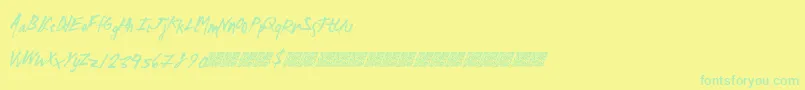 Madzombies Font – Green Fonts on Yellow Background