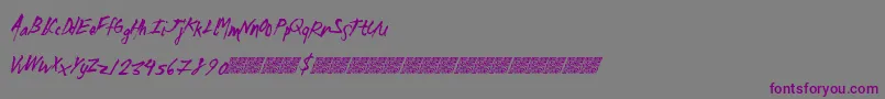 フォントMadzombies – 紫色のフォント、灰色の背景