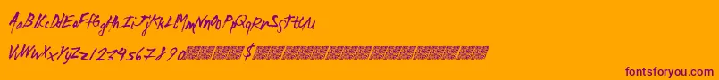 フォントMadzombies – オレンジの背景に紫のフォント