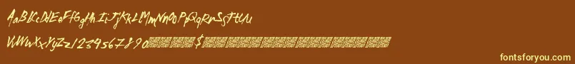 Czcionka Madzombies – żółte czcionki na brązowym tle