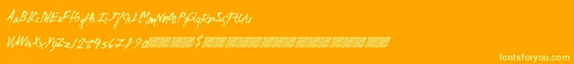 Czcionka Madzombies – żółte czcionki na pomarańczowym tle