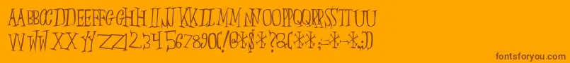 Weitere Informationen zur Slumberp-Schriftart Slumberp-Schriftart – Braune Schriften auf orangefarbenem Hintergrund