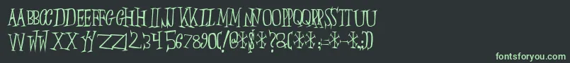 フォントSlumberp – 黒い背景に緑の文字