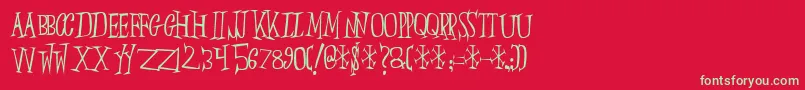Slumberp Font – Green Fonts on Red Background