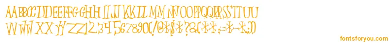 Slumberp-Schriftart – Orangefarbene Schriften auf weißem Hintergrund