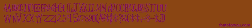 Slumberp-Schriftart – Violette Schriften auf braunem Hintergrund