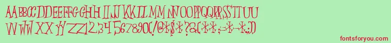 Slumberp Font – Red Fonts on Green Background
