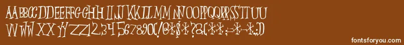 フォントSlumberp – 茶色の背景に白い文字
