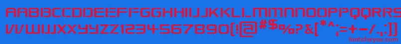フォントRepublikaps – 赤い文字の青い背景