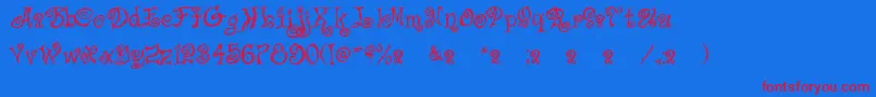 Caffelat Font – Red Fonts on Blue Background