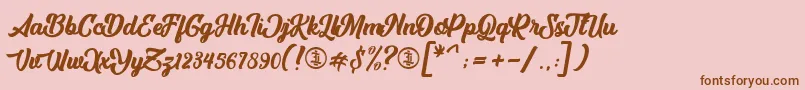Czcionka AstheniaPersonalUseOnly – brązowe czcionki na różowym tle