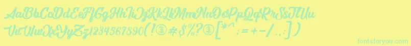 AstheniaPersonalUseOnly Font – Green Fonts on Yellow Background