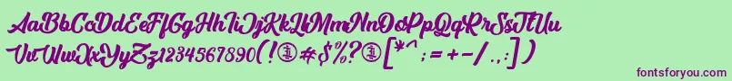 AstheniaPersonalUseOnly Font – Purple Fonts on Green Background