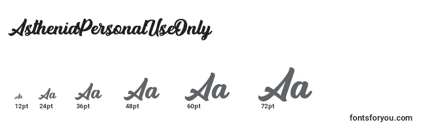 AstheniaPersonalUseOnly Font Sizes