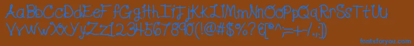 フォントKblolalovesme – 茶色の背景に青い文字