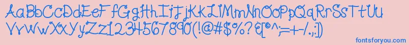 Weitere Informationen zur Kblolalovesme-Schriftart Kblolalovesme-Schriftart – Blaue Schriften auf rosa Hintergrund