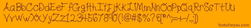 Kblolalovesme Font – Brown Fonts on Orange Background