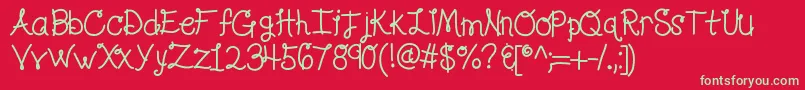 Kblolalovesme Font – Green Fonts on Red Background
